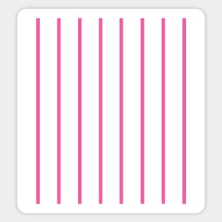 Narrow deep pink and white stripes Sticker